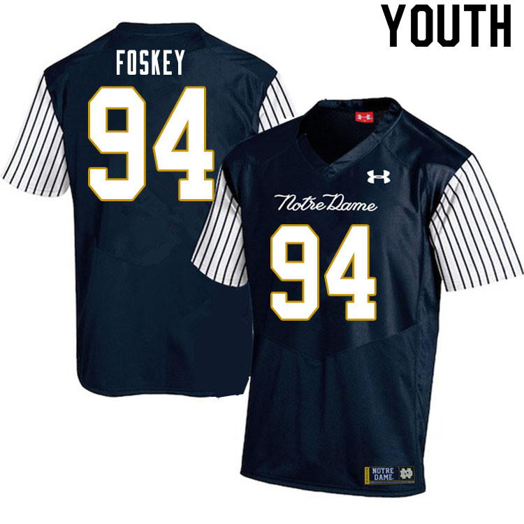 Youth #94 Isaiah Foskey Notre Dame Fighting Irish College Football Jerseys Sale-Alternate - Click Image to Close